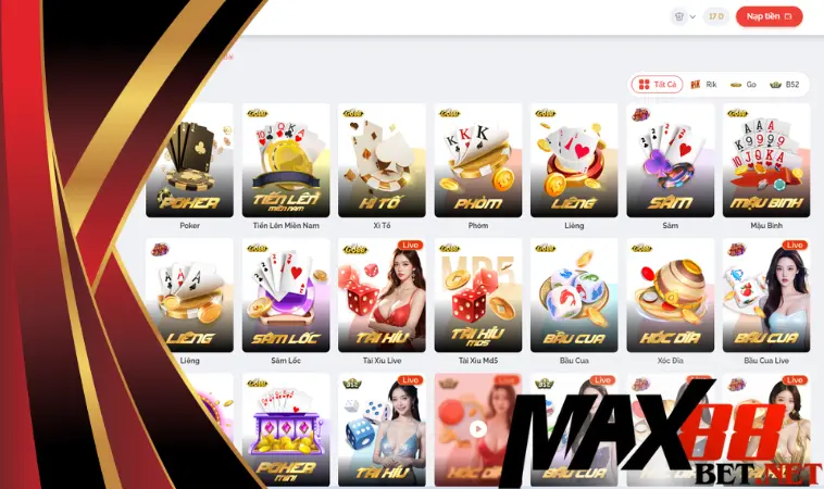 Game bài Max88: tổng hợp những game nhất định nên chơi thử 1 lần Game bài Max88: tổng hợp những game nhất định nên chơi thử 1 lần